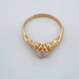 Anillo Solitario Cruzado 2.25gr / T7 / Oro Amarillo 18K %