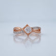 Anillo Solitario Lineas Cruzadas 2gr / T5 1/2 / Dos Oros Blanco Rosa 18K %