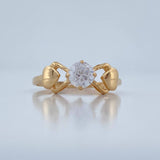 Anillo Solitario Corazones 2.2gr / T6 / Oro Amarillo 18K %