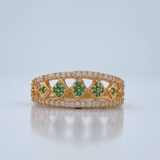 Anillo Rombos 3.2gr / T7 / Oro Amarillo 18K %