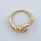 Anillo Corazones 2.35gr / T6 / Dos Oros Amarillo Blanco 18K %