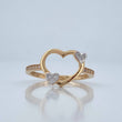 Anillo Trio Corazones 1.8gr / T6 3/4 / Dos Oros Amarillo Blanco 18K %