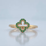 Anillo Trebol 2.2gr / T7 3/4 / Oro Amarillo 18K %