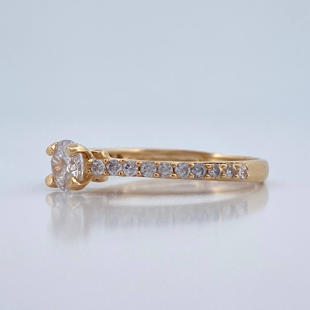 Anillo Solitario Puente 2.5gr / T7 / Oro Amarillo 18K %