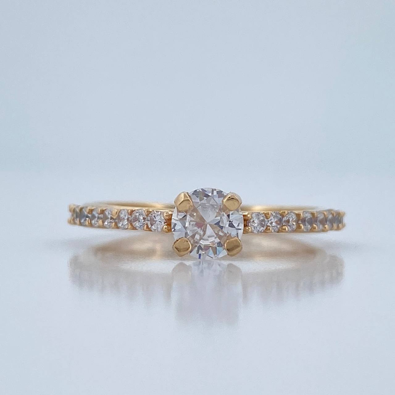 Anillo Solitario Puente 2.5gr / T7 / Oro Amarillo 18K %