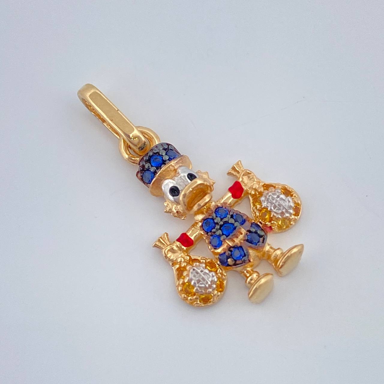 Dije Pato Bolsa Dinero 1.6gr / 3/4 in /  Tres Oros  18K %