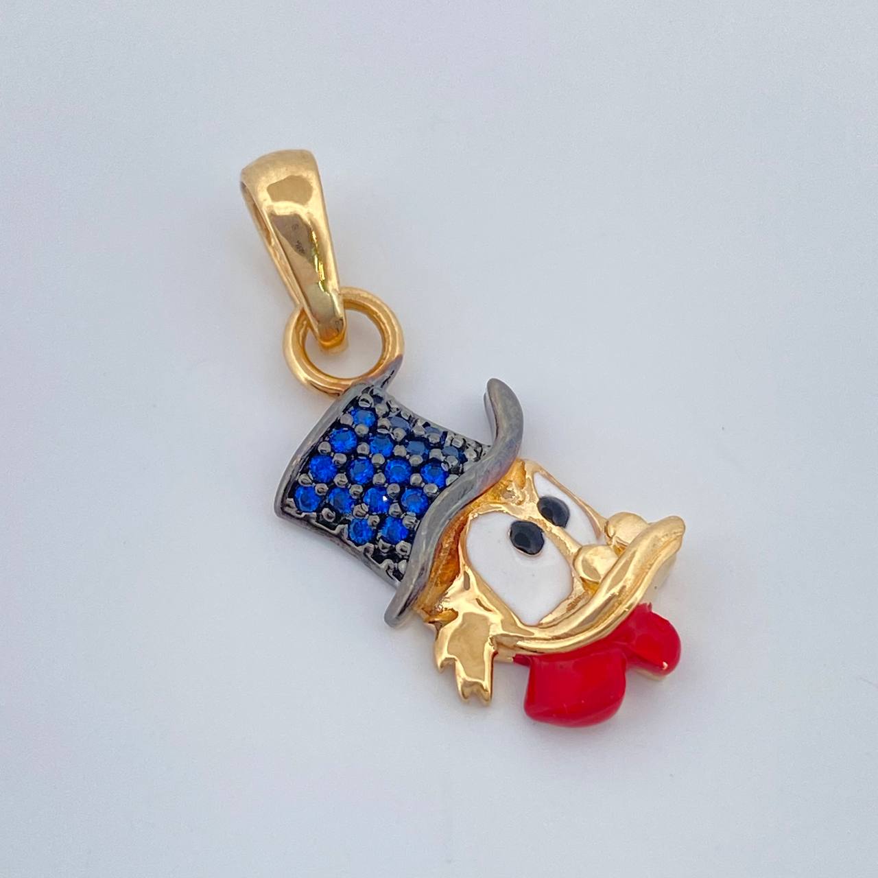 Dije Cara Pato 1.8gr / 1 in / Dos Oros Negro Amarillo 18K %
