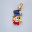 Dije Cara Pato 1.8gr / 1 in / Dos Oros Negro Amarillo 18K %