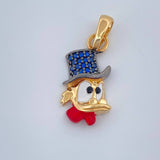 Dije Cara Pato 1.8gr / 1 in / Dos Oros Negro Amarillo 18K %