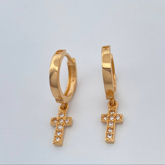 Candongas Cruz 2.95gr / 1 in / Oro Amarillo 18K %