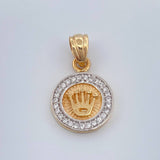 Dije Corona 1.7gr / 3/4 in / Dos Oros Amarillo Blanco 18K %