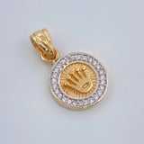 Dije Corona 1.7gr / 3/4 in / Dos Oros Amarillo Blanco 18K %