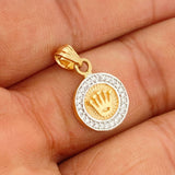 Dije Corona 1.7gr / 3/4 in / Dos Oros Amarillo Blanco 18K %