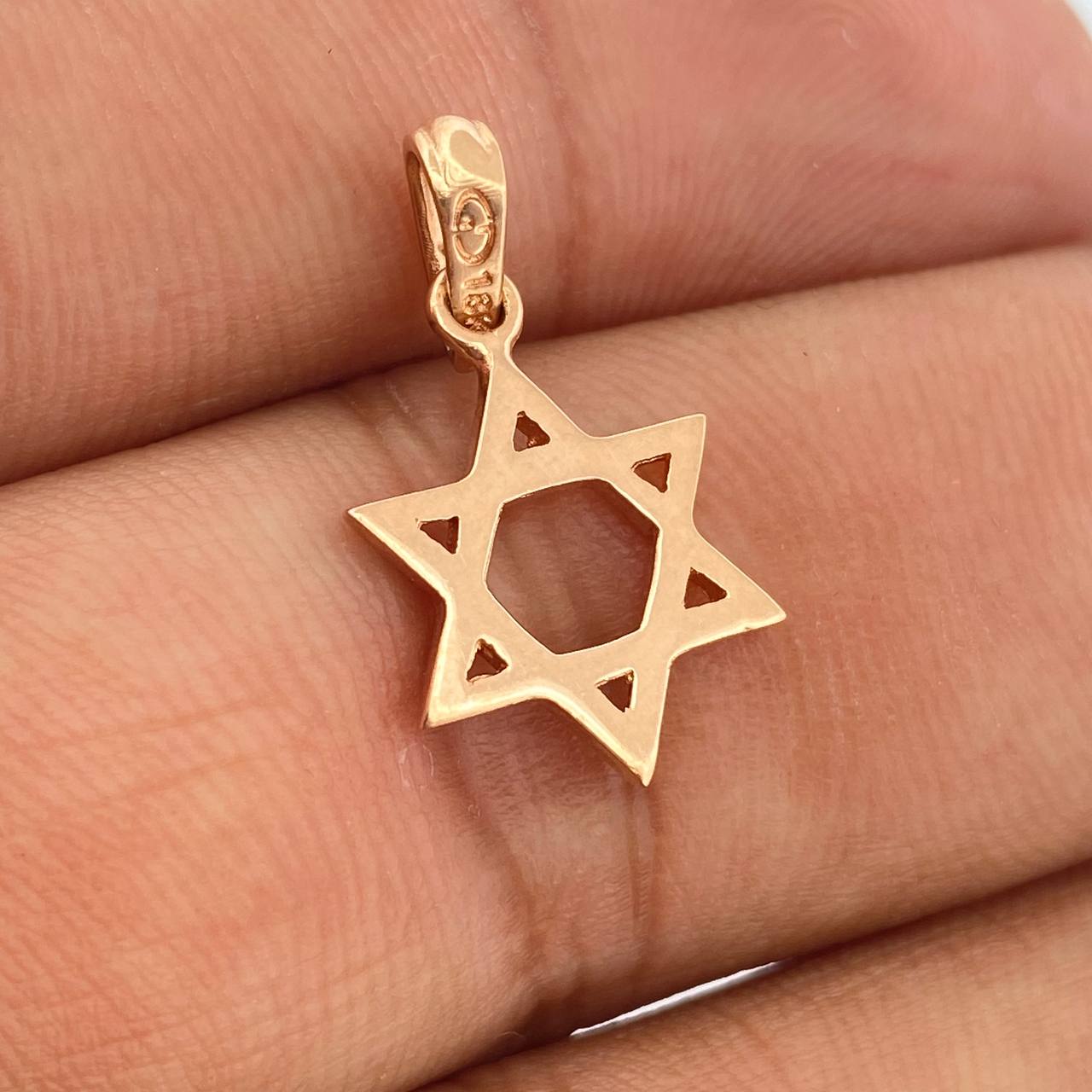 Dije Estrella de David 1.45gr / 3/4 in / Oro Rosa 18K %