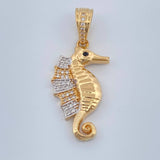 Dije Caballito de Mar 3.8gr / 1 1/2 in / Dos Oros Amarillo Blanco 18K %