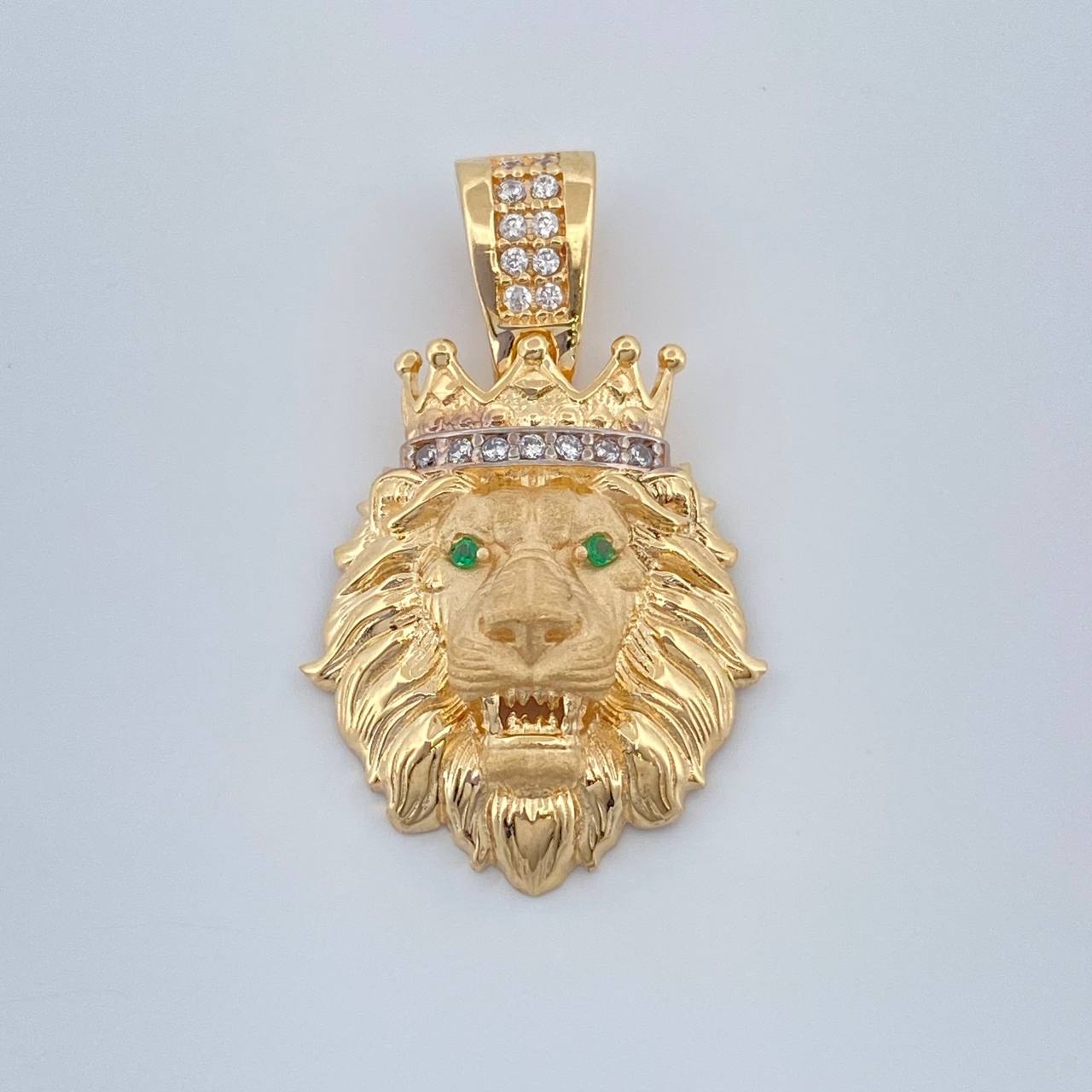 Dije Rostro Leon 3.65gr / 1 in / Dos Oros Amarillo Blanco 18K %