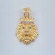 Dije Rostro Leon 3.65gr / 1 in / Dos Oros Amarillo Blanco 18K %