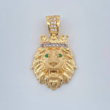 Dije Rostro Leon 3.65gr / 1 in / Dos Oros Amarillo Blanco 18K %