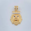 Dije Rostro Leon 3.65gr / 1 in / Dos Oros Amarillo Blanco 18K %