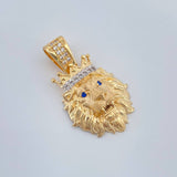 Dije Rostro Leon 3.65gr / 1 in / Dos Oros Amarillo Blanco 18K %