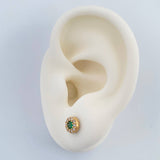 Halo Stud Earrings 1.25gr / 18K Yellow Gold %