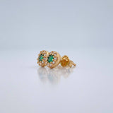 Halo Stud Earrings 1.25gr / 18K Yellow Gold %