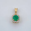 Dije Halo Cuadrado Esmeralda 1.1gr / 1/2 in / Oro Amarillo 18K %
