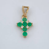 Dije Cruz Esmeralda 0.7gr / 3/4 in / Oro Amarillo 18K %