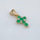 Dije Cruz Esmeralda 0.7gr / 3/4 in / Oro Amarillo 18K %