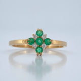 Anillo Girasol Esmeralda 2gr / T7 / Oro Amarillo 18K %