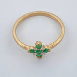Anillo Girasol Esmeralda 1.85gr / T6 1/2 / Oro Amarillo 18K %