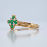 Anillo Girasol Esmeralda 2gr / T7 / Oro Amarillo 18K %