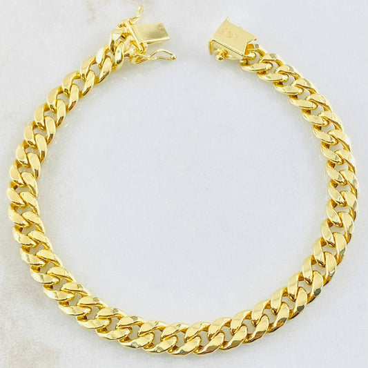 Cuban Links Bracelet 8.4gr / 8.3in / 14K Gold Italy *