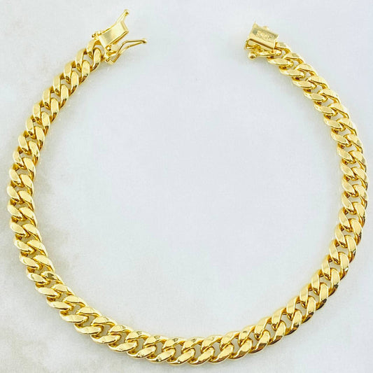 Pulso Cubano 6.2gr / 7 3/4 in / Oro Amarillo 14K Italy