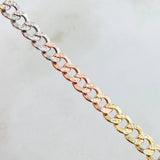 Pulso Cubano 7.3gr / 7 3/4 in / Tres Oros 14K Italy