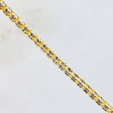 Pulso Ice 6.55gr / 7 1/2 in / Dos Oros Amarillo Blanco 14K Italy ©