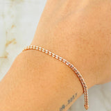 Ice Bracelet 4.1gr / 6 3/4 in / Two-Tone White and Rose Gold 14K Italy *