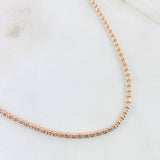 Cadena Ice 12.8gr / 23 1/2 in / Dos Oros Blanco Rosa 14K Italy
