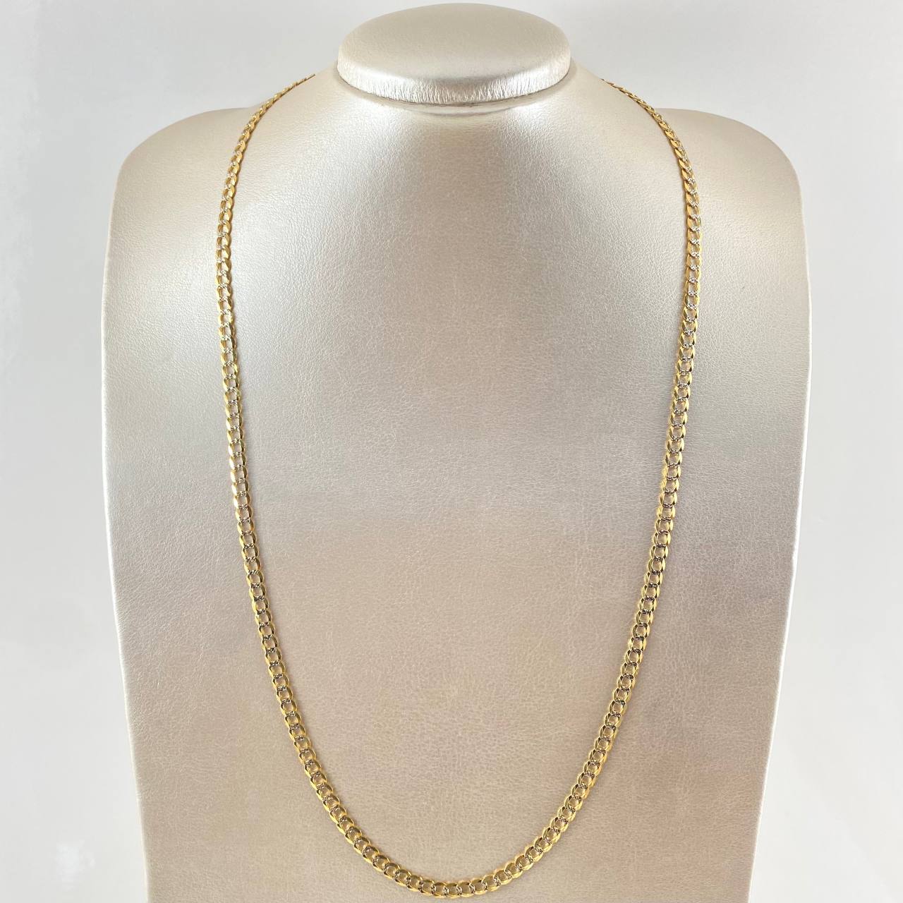 Cuban Links 18.15gr / 25 1/2 in / Two Tone Yellow White 18K +3 *
