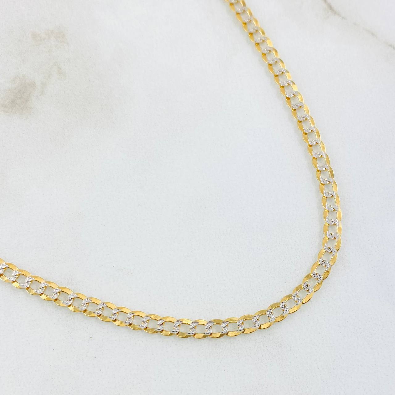 Cuban Links 6.9gr / 17 3/4 in / Two Tone Yellow White 18K +3 *