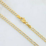 Cadena Cubana 8.3gr / 21 3/4 in / Dos Oros Amarillo Blanco +1 18K *