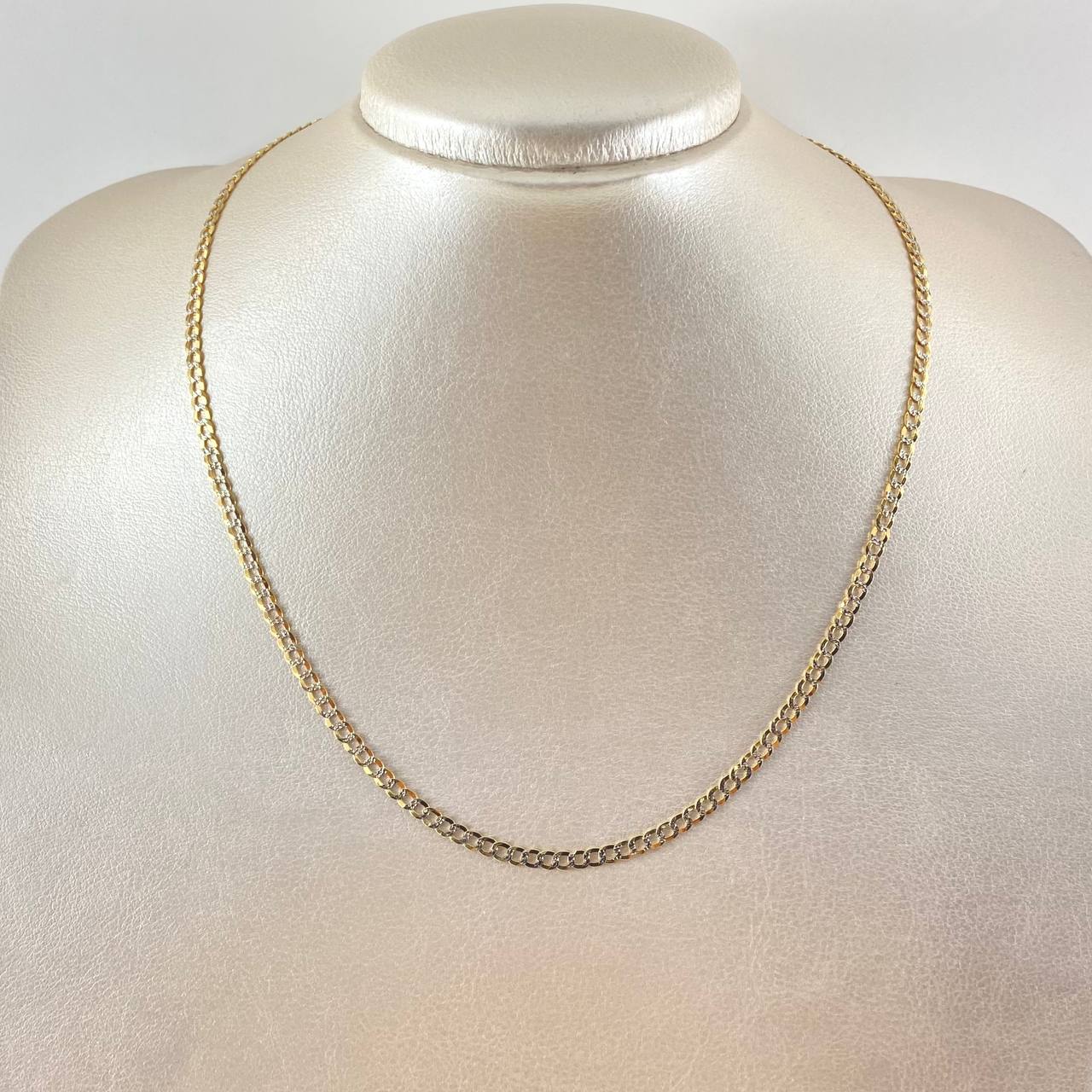 Cuban Links 6.9gr / 17 3/4 in / Two Tone Yellow White 18K +3 *