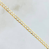 Cadena Cubana 6gr / 23 1/2 in / 3mm Dos Oros Amarillo Blanco +3 18K