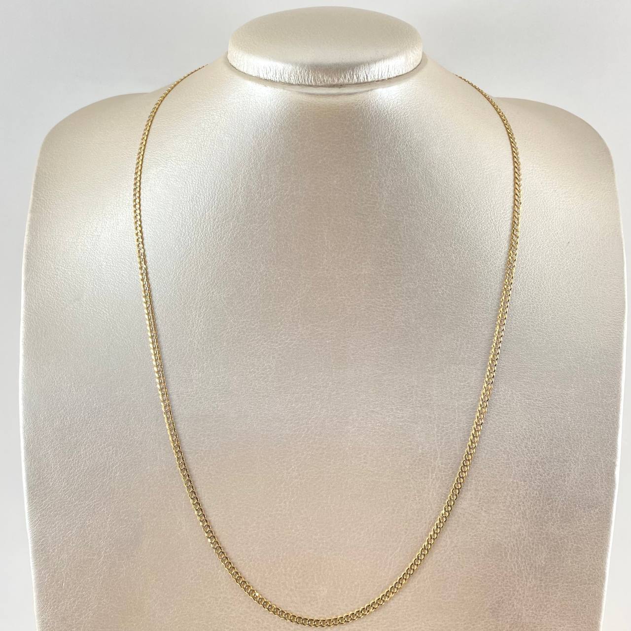 Cadena Cubana 6.2gr / 23 1/2 in / 3mm Dos Oros Amarillo Blanco +1 18K *