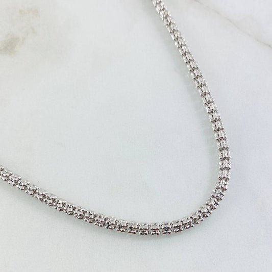 Cadena Ice 20.9gr / 25 1/2 in / Oro Blanco 14K Italy ©
