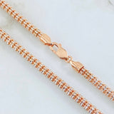 Cadena Ice 34.5gr / 25 1/2 in / Dos Oros Blanco Rosa 14K Italy ©
