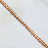 Cadena Ice 34.5gr / 25 1/2 in / Dos Oros Blanco Rosa 14K Italy ©