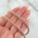 Cadena Ice 34.5gr / 25 1/2 in / Dos Oros Blanco Rosa 14K Italy ©