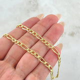 Cadena Figaro 6.5gr / 23 1/2 in / Oro Amarillo 14K Italy ©