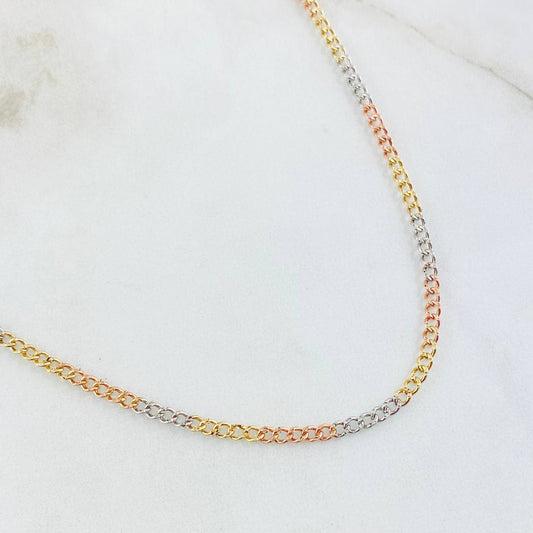 Cadena Cubana 4gr / 23 1/2 in / Tres Oros 14K Italy ©